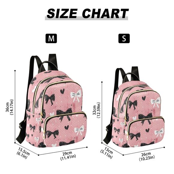 8045 Gift Pink Bow Pattern Small Backpack Purse Travel Bag Lightweight main image 6